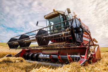 Fototapeta premium agricultural equipment for harvesting under the sun