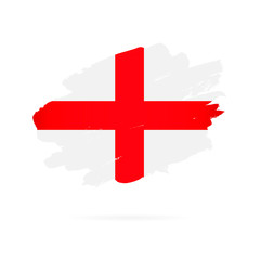 Obraz premium English flag. Vector illustration. Brush strokes drawn by hand.