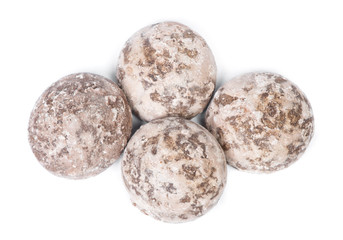 Obraz premium Group of chocolate gingerbread cookies isolated