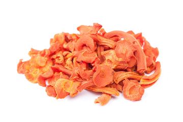 Heap of dried carrot pieces