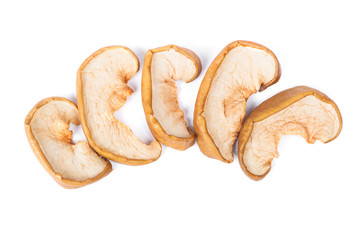 Heap of dried apple fruit pieces