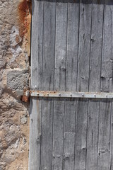 old wooden door with peeling paint