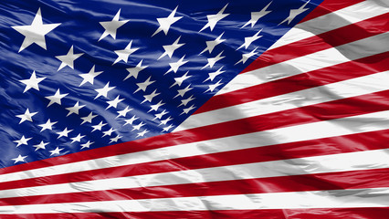Fototapeta premium US Flag waving in the wind - Illustration of the USA flag