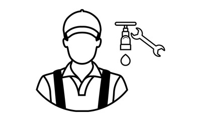 Plumber icon for plumbing services and repair