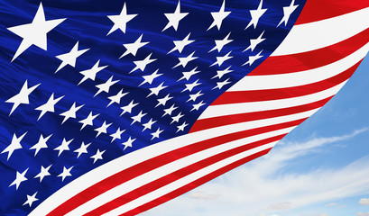 US Flag waving in the wind - Illustration of the USA flag
