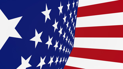 Fototapeta premium US Flag waving in the wind - Illustration of the USA flag