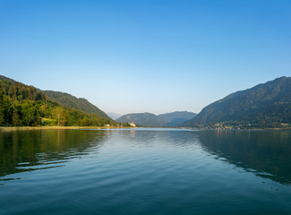 Ossiacher See in Kärnten. Scenic summertime panorama of Lake Ossiach.