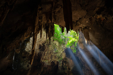 Backgrounds Light through the cave