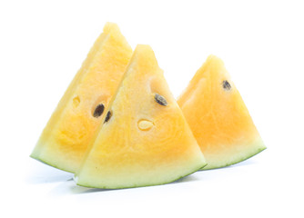 yellow watermelon isolated on white background