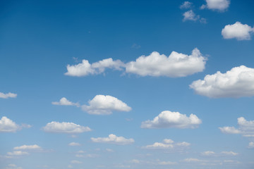 Bright beautiful blue sky with clouds for background or texture
