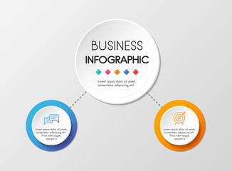 Circle infographic with 2 elements. Vector