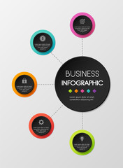 Business infograph with 5 steps. Vector