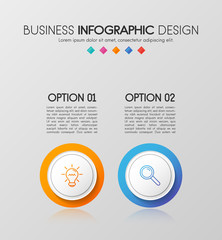 Colourful infographic with 2 options. Timeline. Vector
