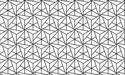 Lineart Geometric Seamless Pattern for Background & Wallpaper, Abstract isometric grid illustration 