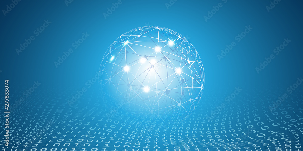 Poster abstract blue futuristic modern style cloud computing, networks structure, telecommunications concep