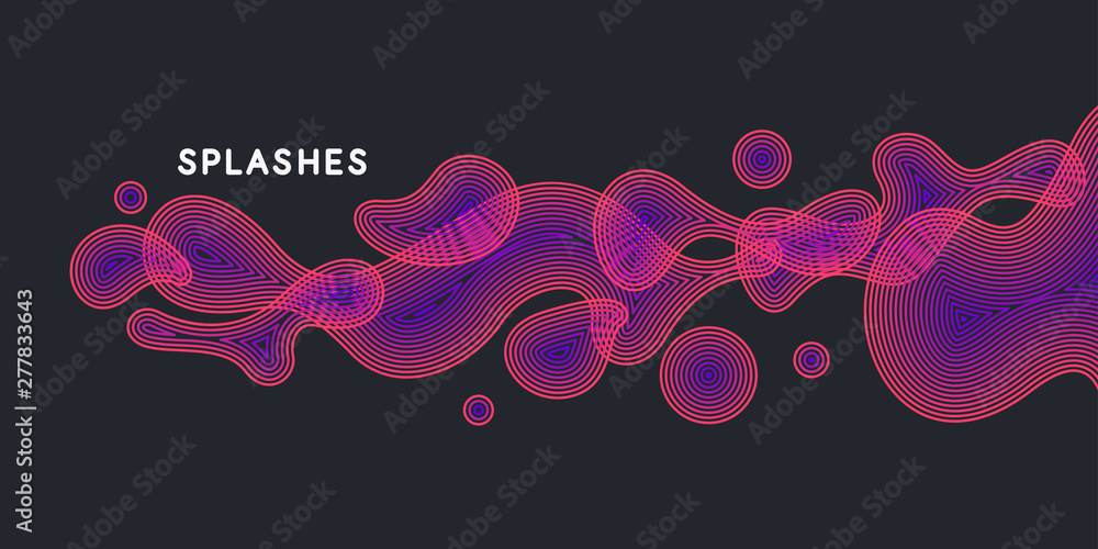 Poster vector abstract background with dynamic waves and lines.