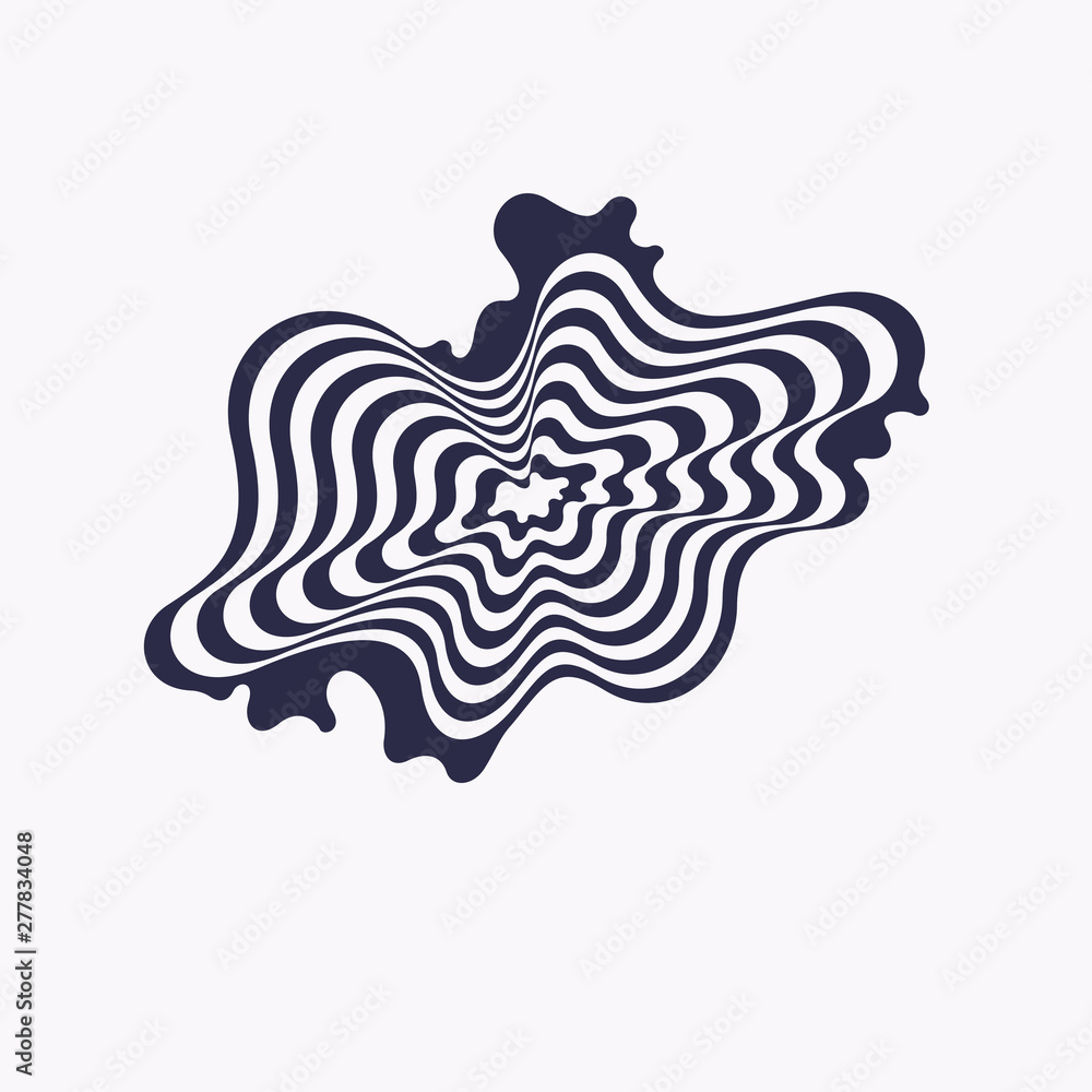 Poster amorphous elements with the effect of visual distortion.