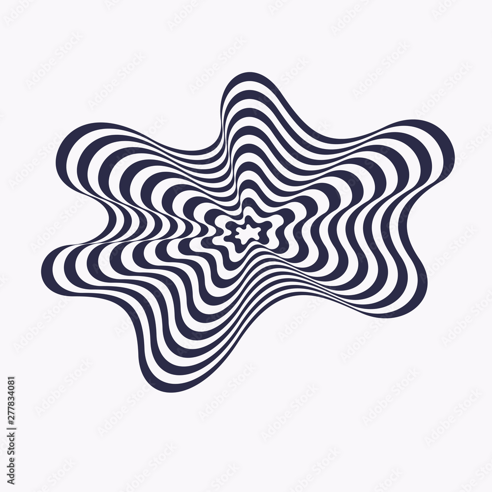 Poster amorphous elements with the effect of visual distortion.