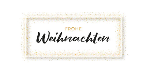 Weihnachtsbanner gold-weiß mit Rechteck