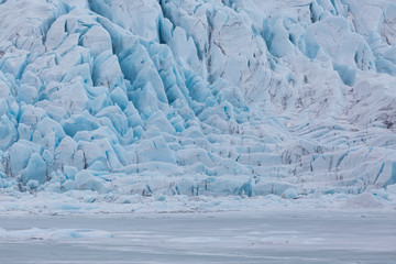 close-up Vatnajokull glacier surface at Fjallsarlon lagoon