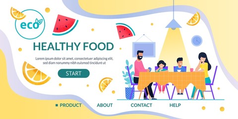 Landing Page Offering Healthy Food with Eco Sign