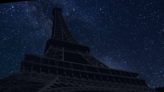 Eiffel tower night time lapse