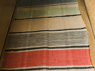 self-woven carpet closeup, retro design