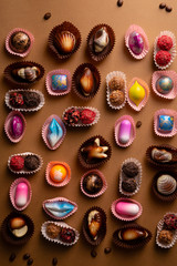 Luxury chocolate bonbons background