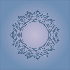 Mandala on purple in flat style.