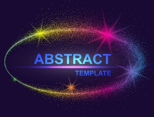 Dynamic abstract scattering particles background made of colored neon specks