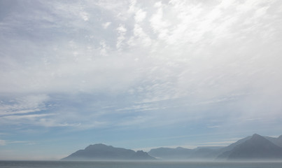 View of the mountains and the sky with clouds