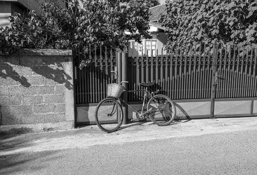 old bicycle on the street