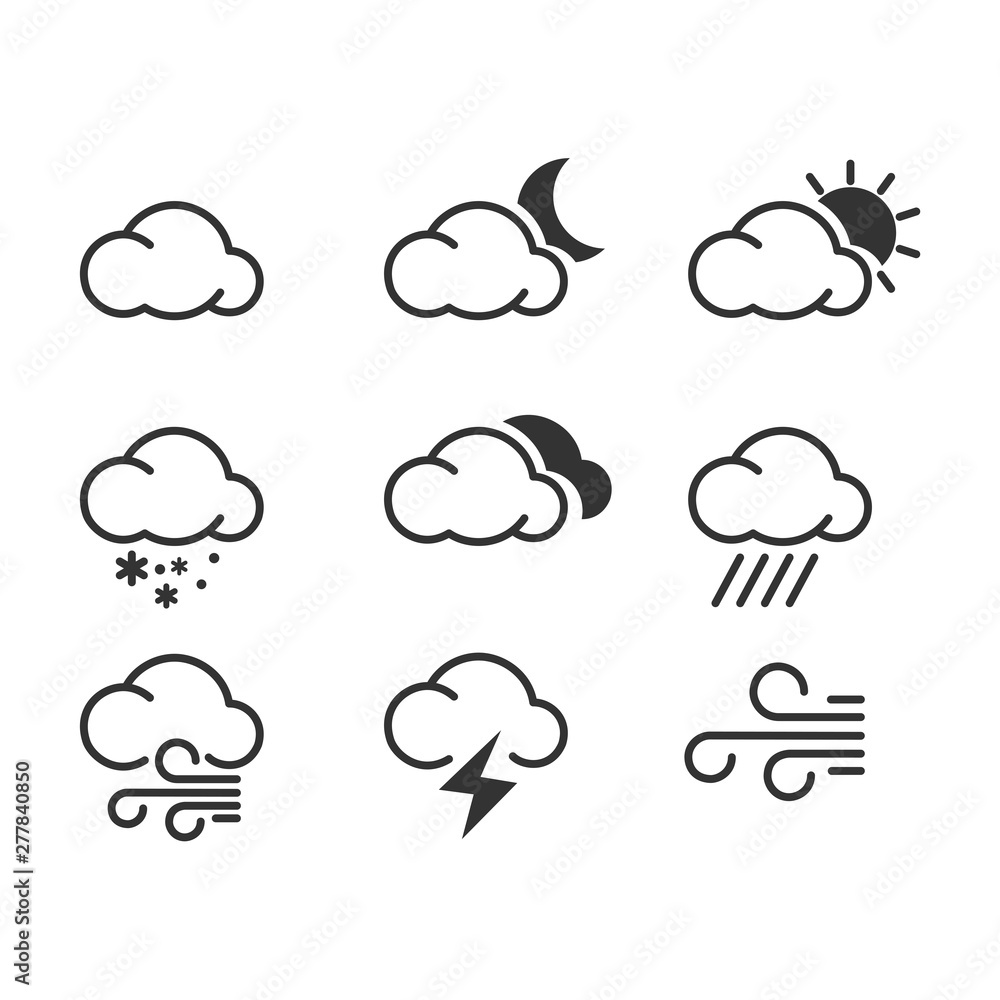 Poster weather icon template color editable. weather symbol vector sign isolated on white background. simpl