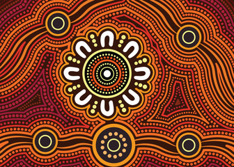 Aboriginal dot art vector background