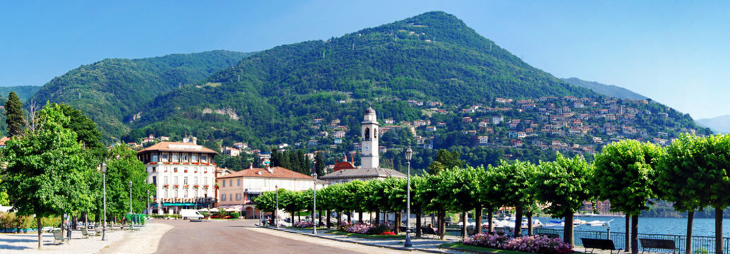 Landscape of Cernobbio on the mountain of Lake Como. Lombardy, Italy 