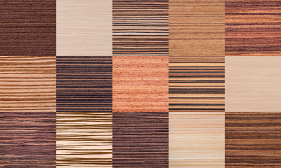 A collage of 15 striped wood texture backgrounds.