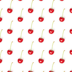 Sweet ripe cherry red on a white background.
