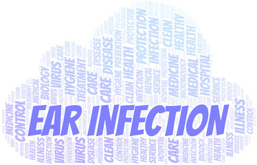 Obraz premium Ear Infection word cloud vector made with text only.