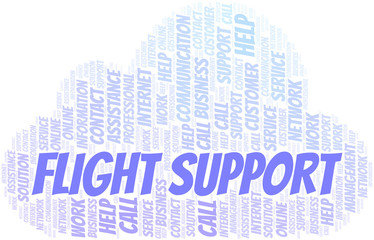 Obraz premium Flight Support word cloud vector made with text only.
