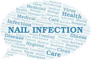 Nail Infection word cloud vector made with text only.