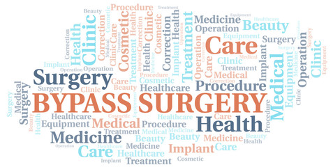 Bypass Surgery word cloud vector made with text only.