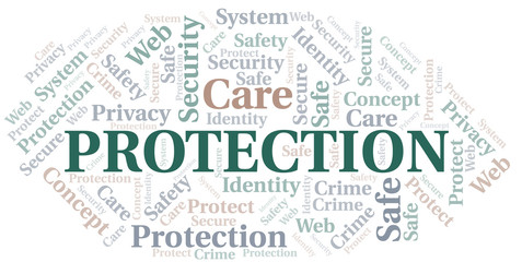 Protection word cloud. Wordcloud made with text only.