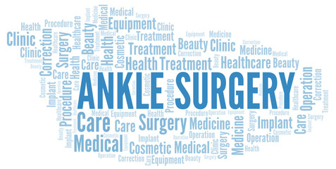 Obraz premium Ankle Surgery word cloud vector made with text only.