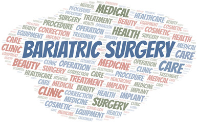 Bariatric Surgery word cloud vector made with text only.