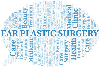 Ear Plastic Surgery word cloud vector made with text only.