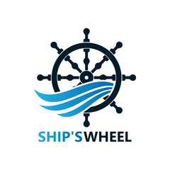 Ship's Wheel Logo Template Design Vector, Emblem, Design Concept, Creative Symbol, Icon