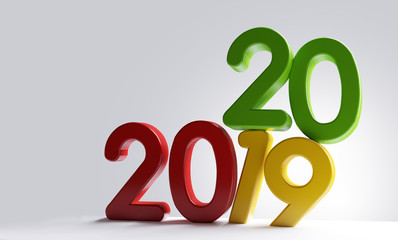 new year 2020 bold letters 3d-illustration