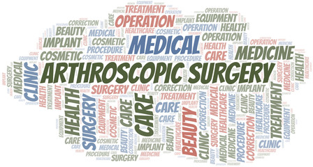 Fototapeta premium Arthroscopic Surgery word cloud vector made with text only.