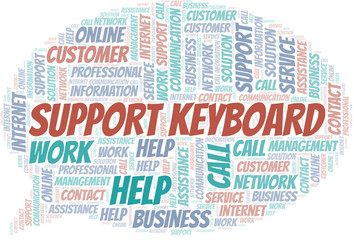 Fototapeta premium Support Keyboard word cloud vector made with text only.