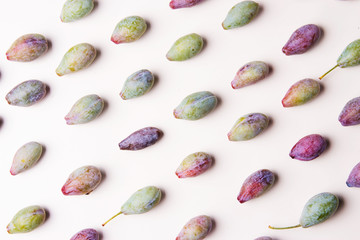 Seamless pattern with plum. Tropical abstract background. Plum on the white background